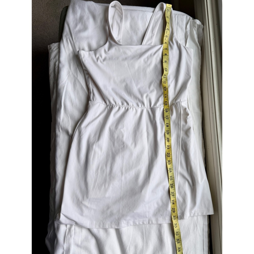 All in Motion White Active Dress Square Neck Built-in Shorts Pockets Medium - Picture 8 of 9
